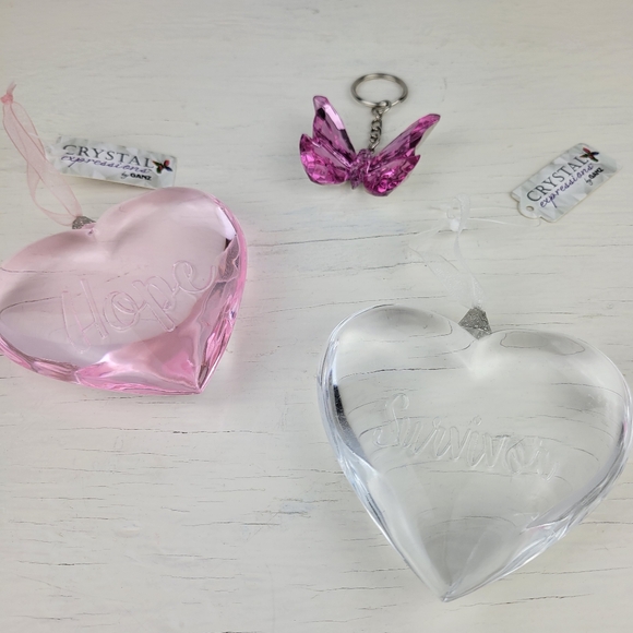 Hope Survivor Gift Set Crystal Expressions Breast Cancer Inspirational Ornaments - Picture 10 of 13